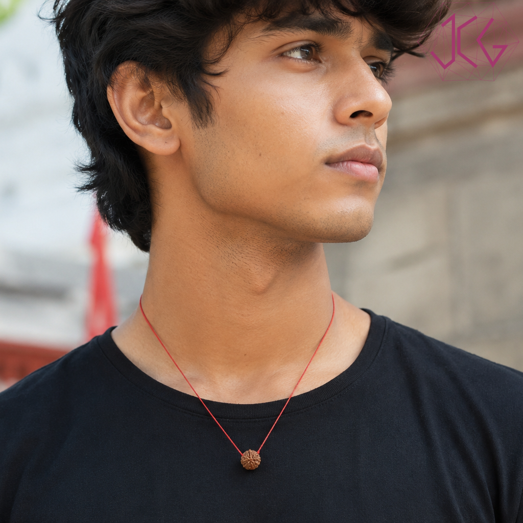 5 Mukhi Rudraksha Pendant in Adjustable Red Thread