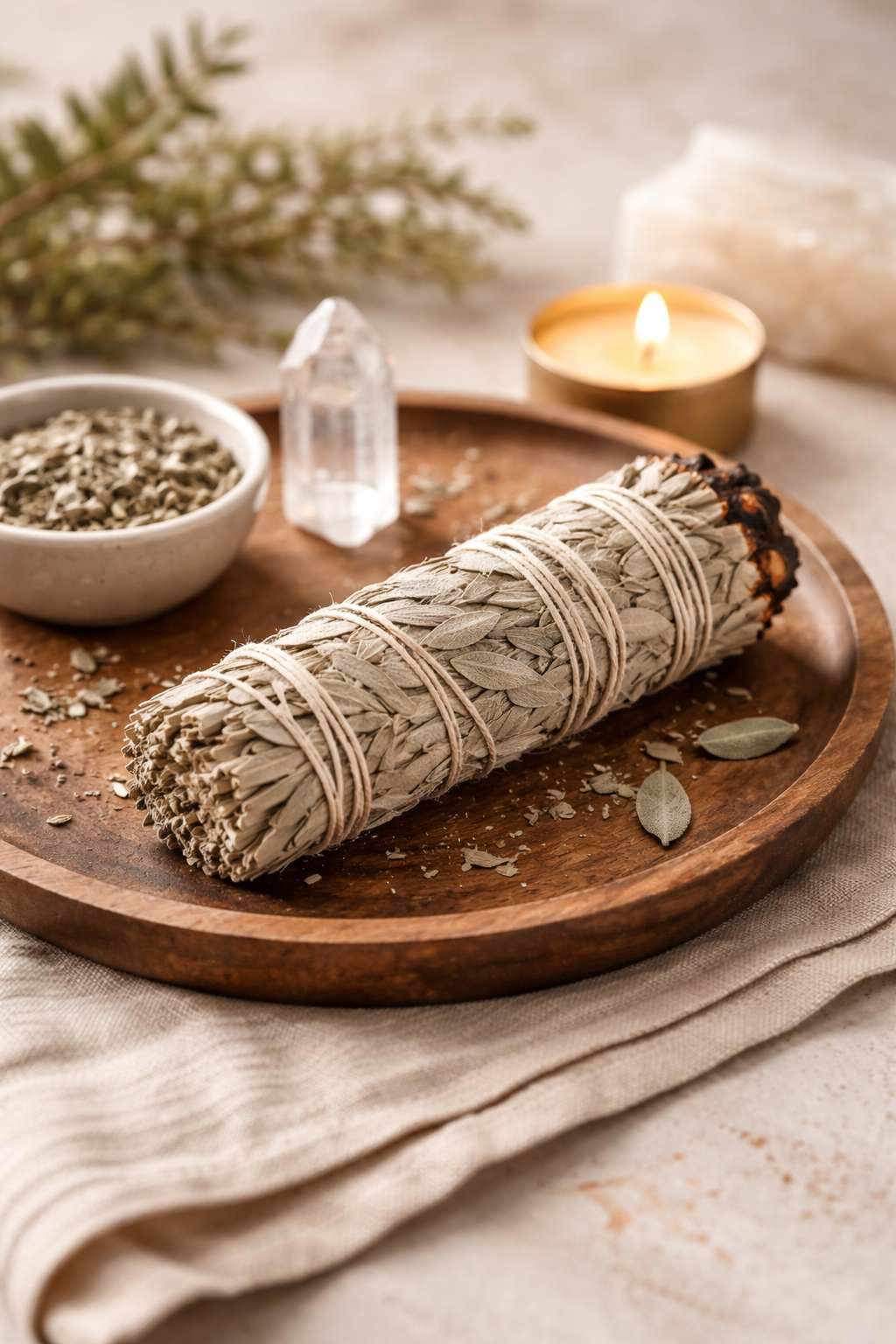 Natural Indian Sage Smudge Stick for Home Cleansing & Spiritual Purification