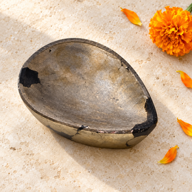 Natural Pyrite Crystal Diya (With Certificate)