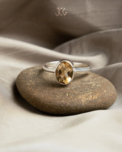 Natural Citrine  Faceted Ring