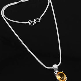 Citrine Cut Stone Pendant Oval Shape