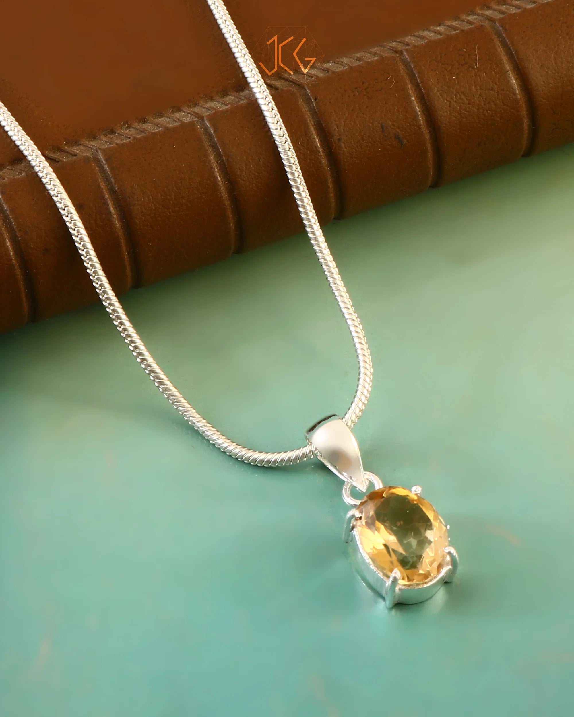 Citrine Cut Stone Pendant Oval Shape