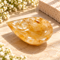 Natural Citrine Crystal Diya (With Certificate)