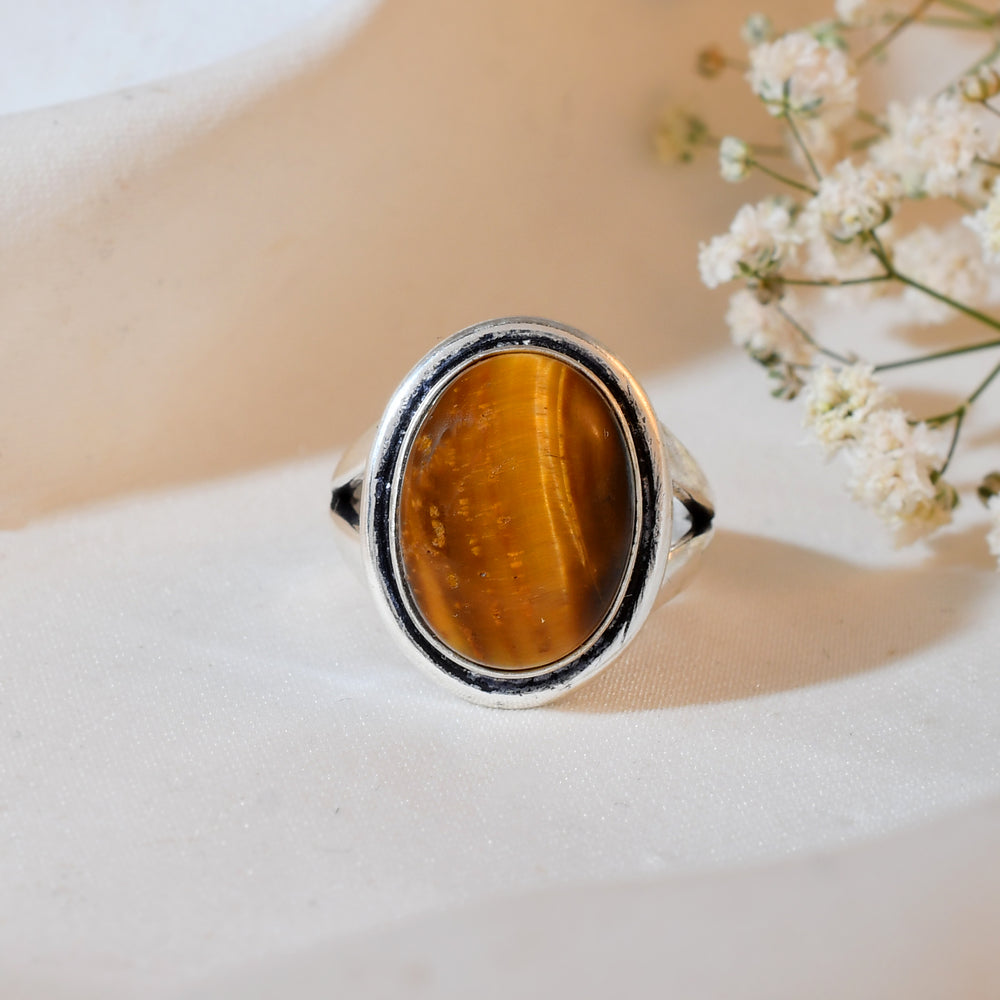 NATURAL TIGER EYE  RING 100% Natural Gemstone