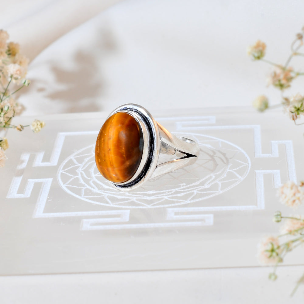 NATURAL TIGER EYE  RING 100% Natural Gemstone