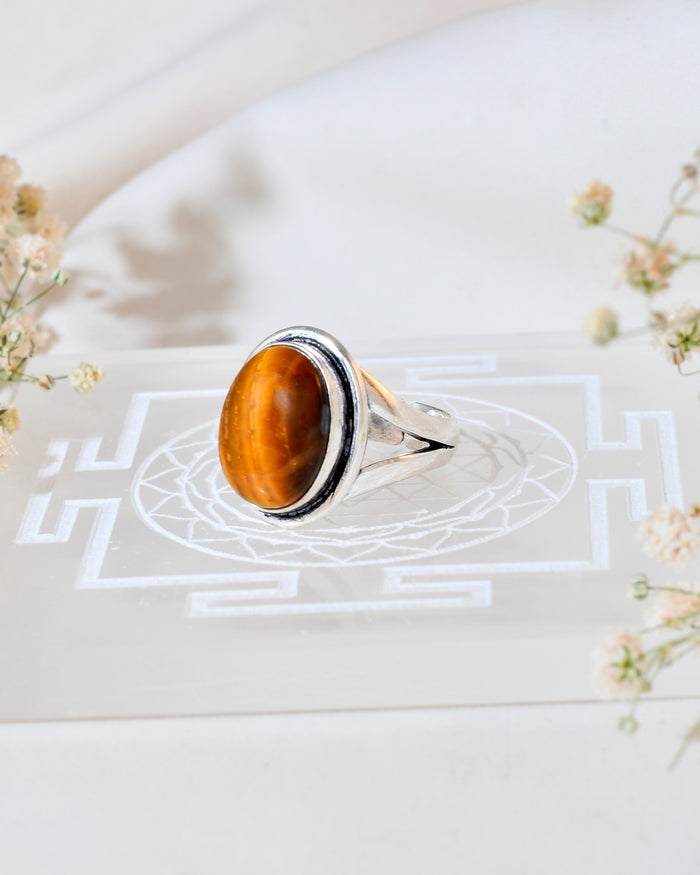NATURAL TIGER EYE  RING 100% Natural Gemstone