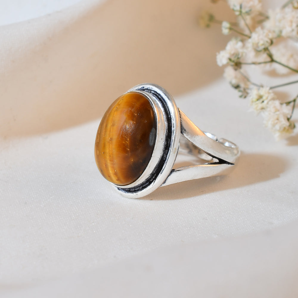NATURAL TIGER EYE  RING 100% Natural Gemstone