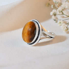 NATURAL TIGER EYE  RING 100% Natural Gemstone
