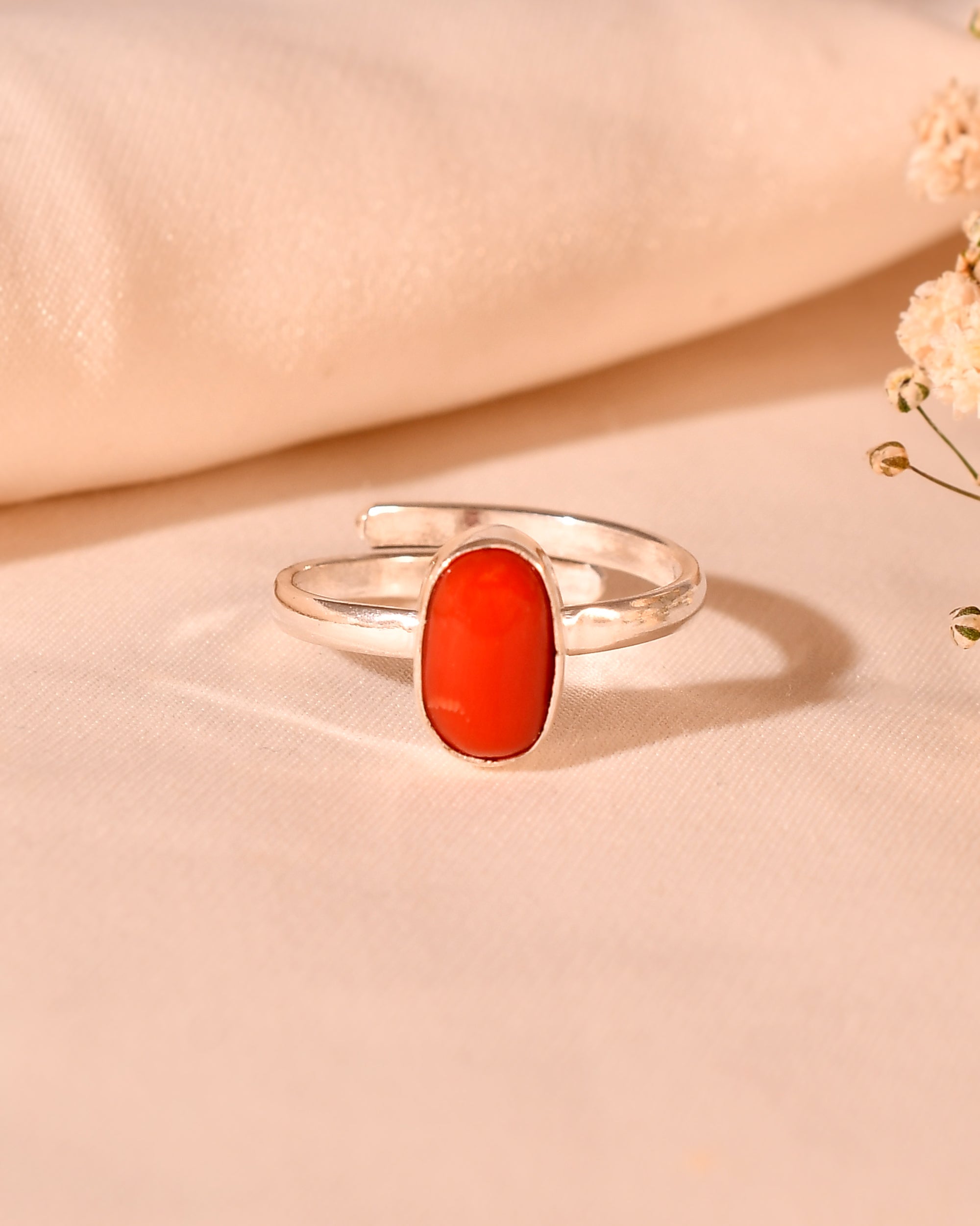 NATURAL CORAL (MOONGA)  RING GEMSTONE