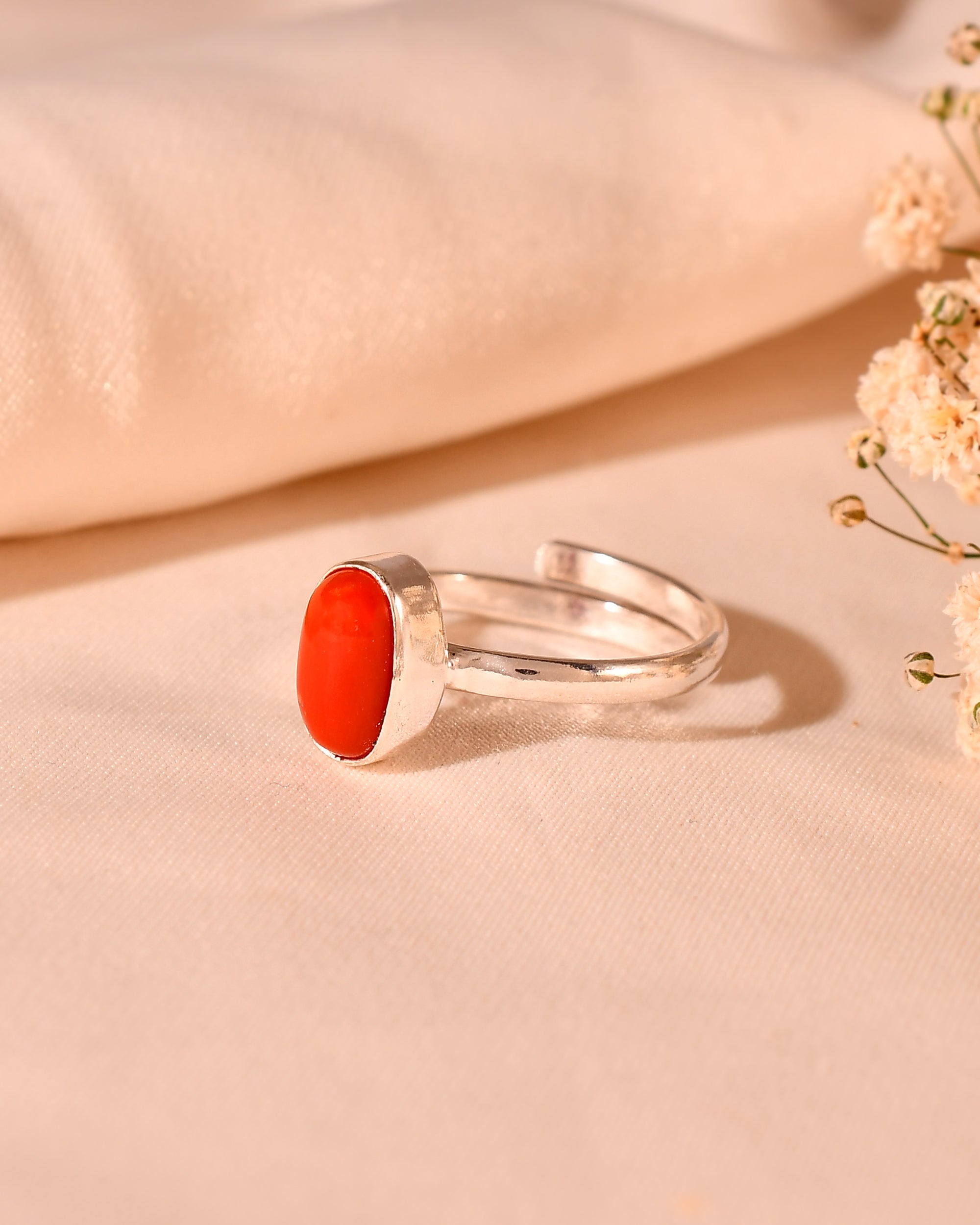 NATURAL CORAL (MOONGA)  RING GEMSTONE