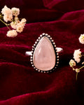 NATURAL ROSE QUARTZ  PEAR SHAPE  RING Gemstone