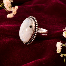NATURAL RAINBOW MOONSTONE  RING 100% Natural Gemstone