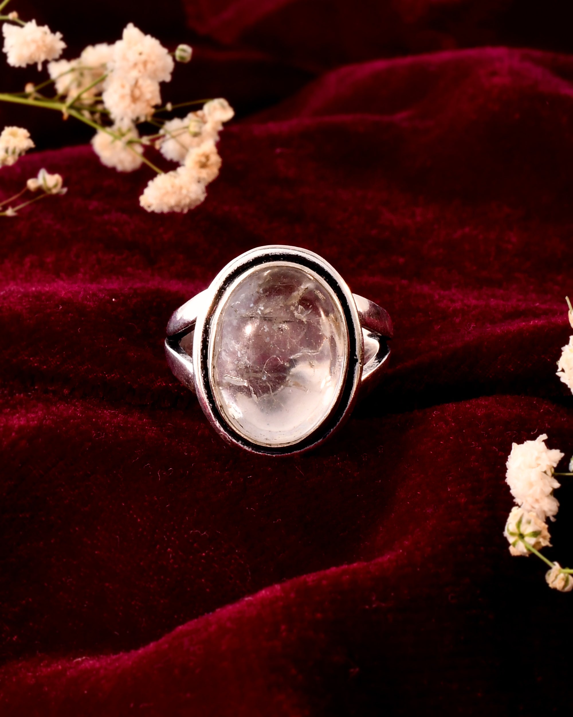 NATURAL CLEAR QUARTZ   RING 100% Natural Gemstone