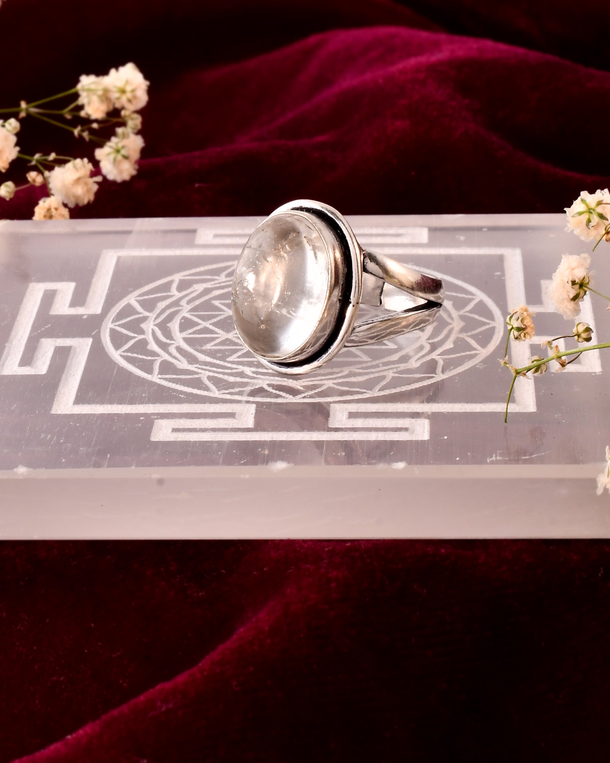 NATURAL CLEAR QUARTZ   RING 100% Natural Gemstone