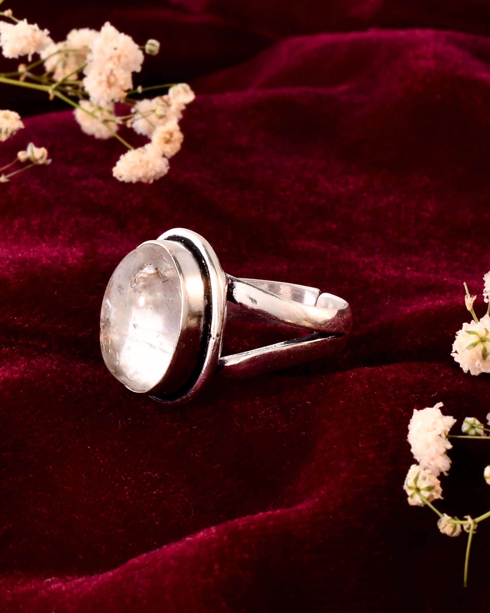 NATURAL CLEAR QUARTZ   RING 100% Natural Gemstone