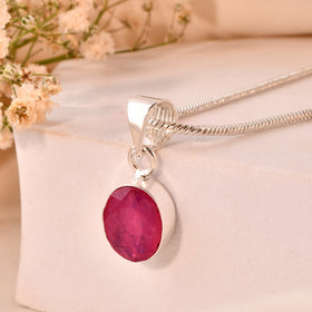 Natural Faceted Ruby  ( MANIK) Pendant
