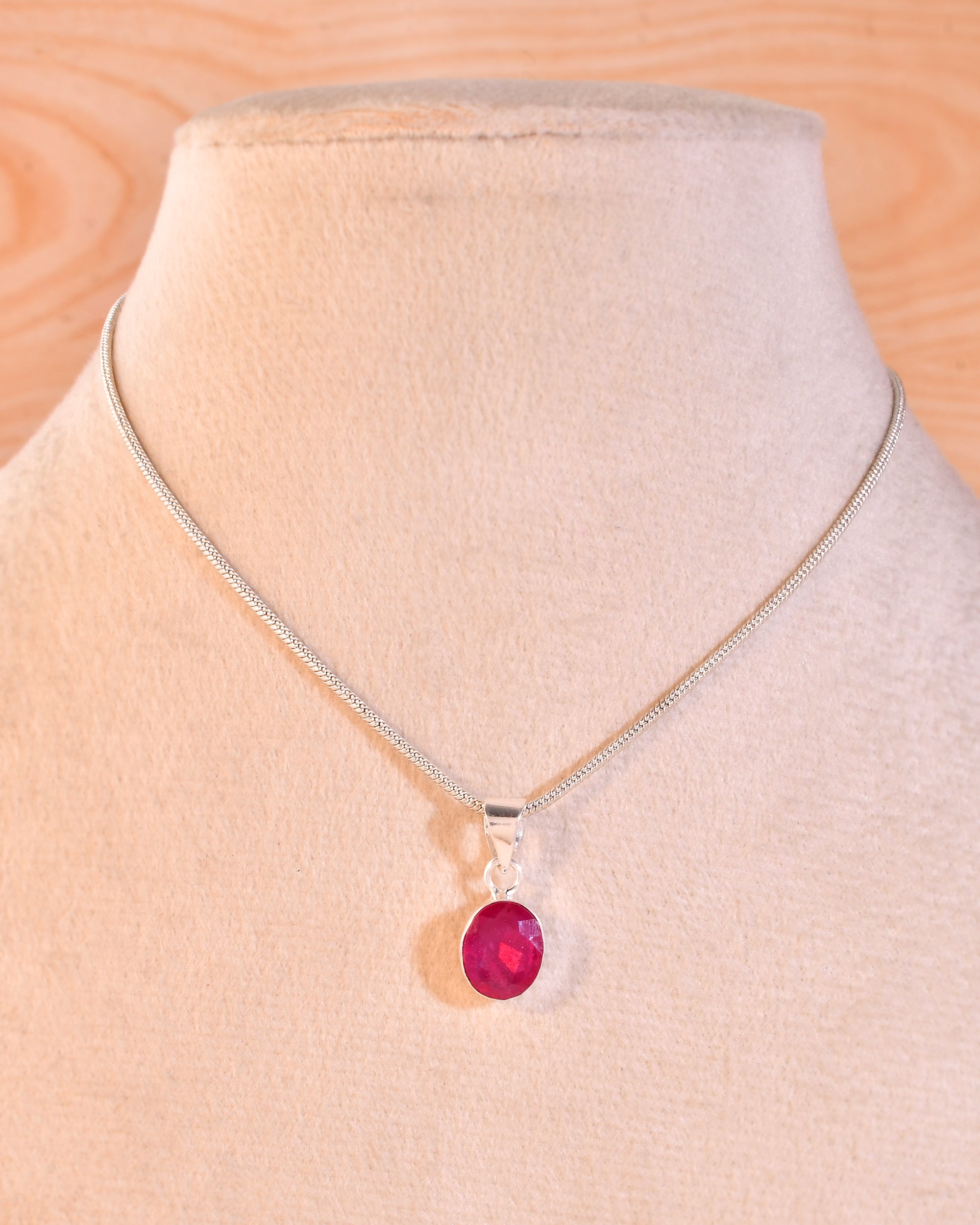 Natural Faceted Ruby Pendant