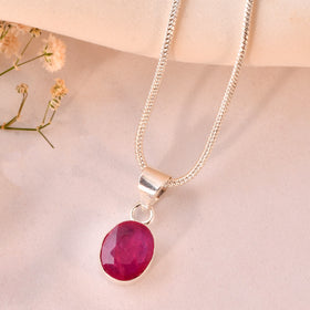 Natural Faceted Ruby  ( MANIK) Pendant