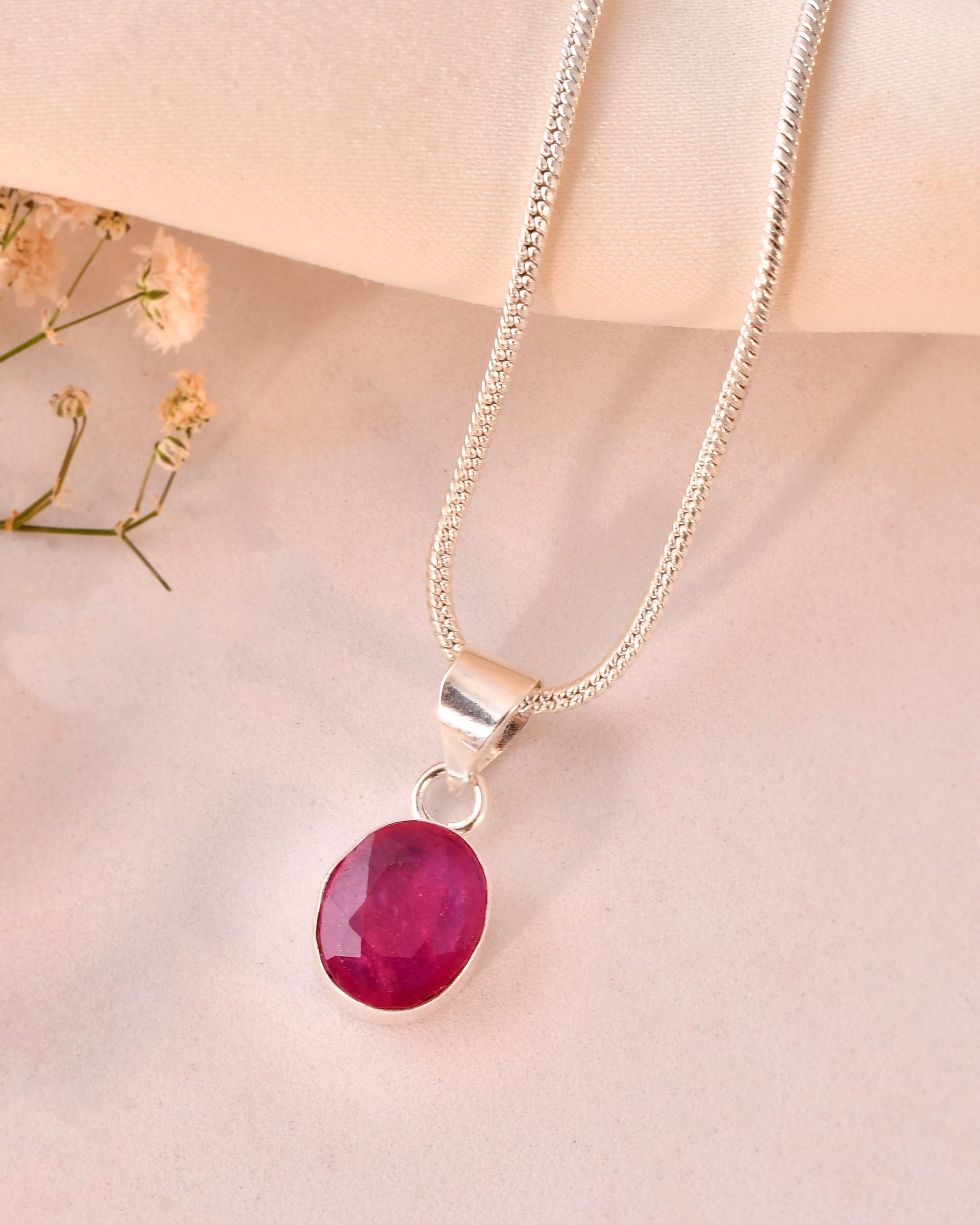 Natural Faceted Ruby  ( MANIK) Pendant