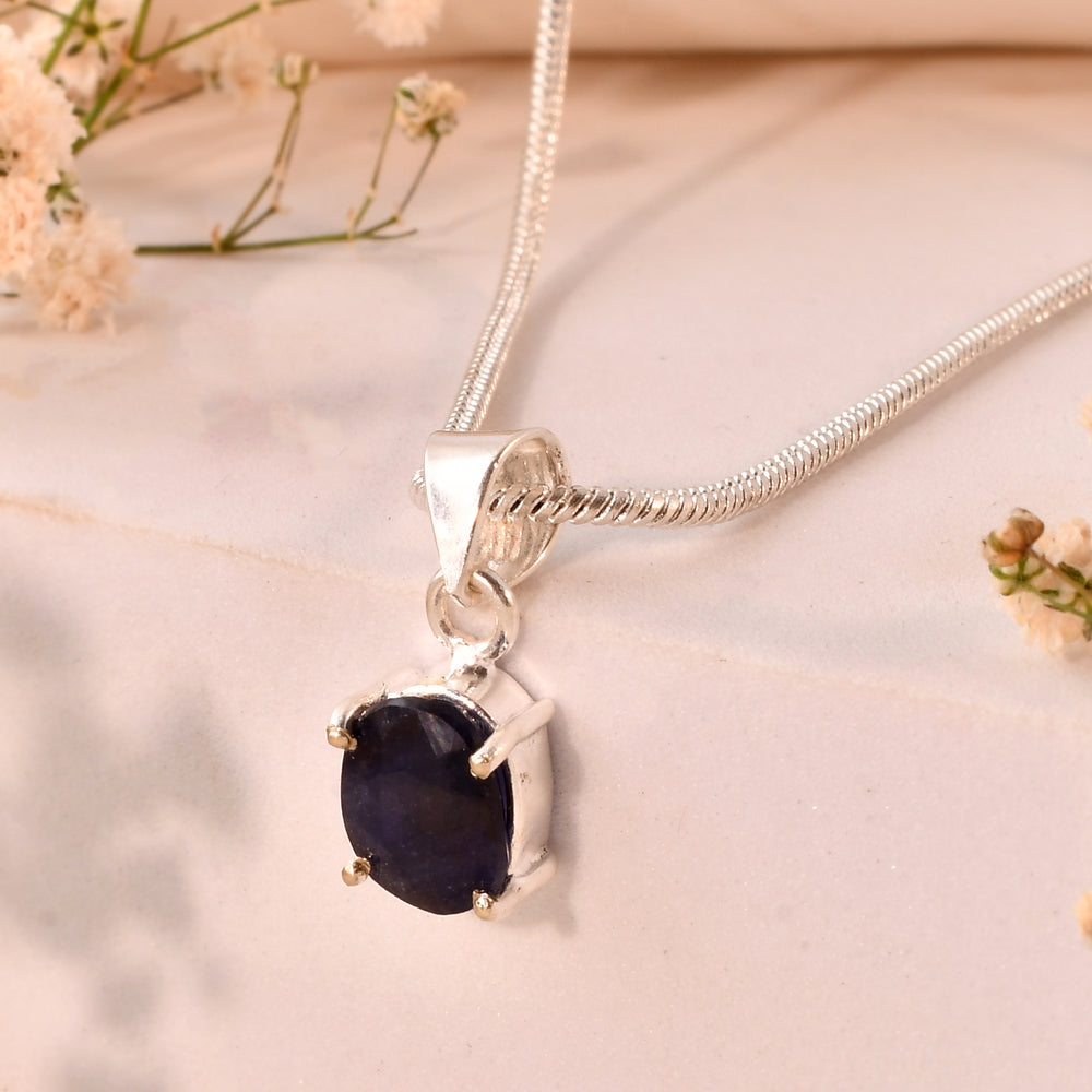 NATURAL BLUE  SAPPHIRE  ( NEELAM) PENDANT