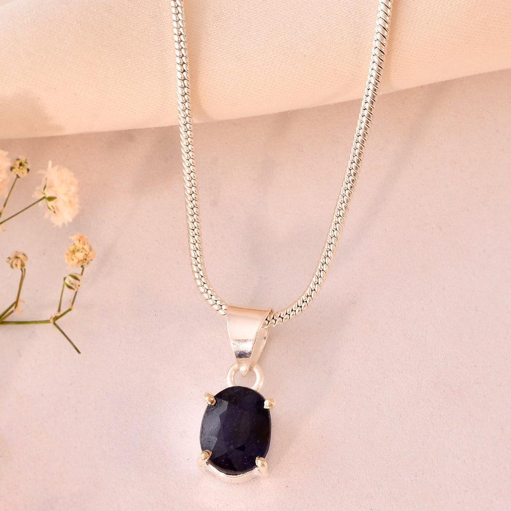 NATURAL BLUE  SAPPHIRE  ( NEELAM) PENDANT