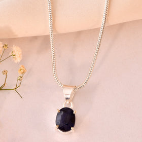 NATURAL BLUE  SAPPHIRE  ( NEELAM) PENDANT