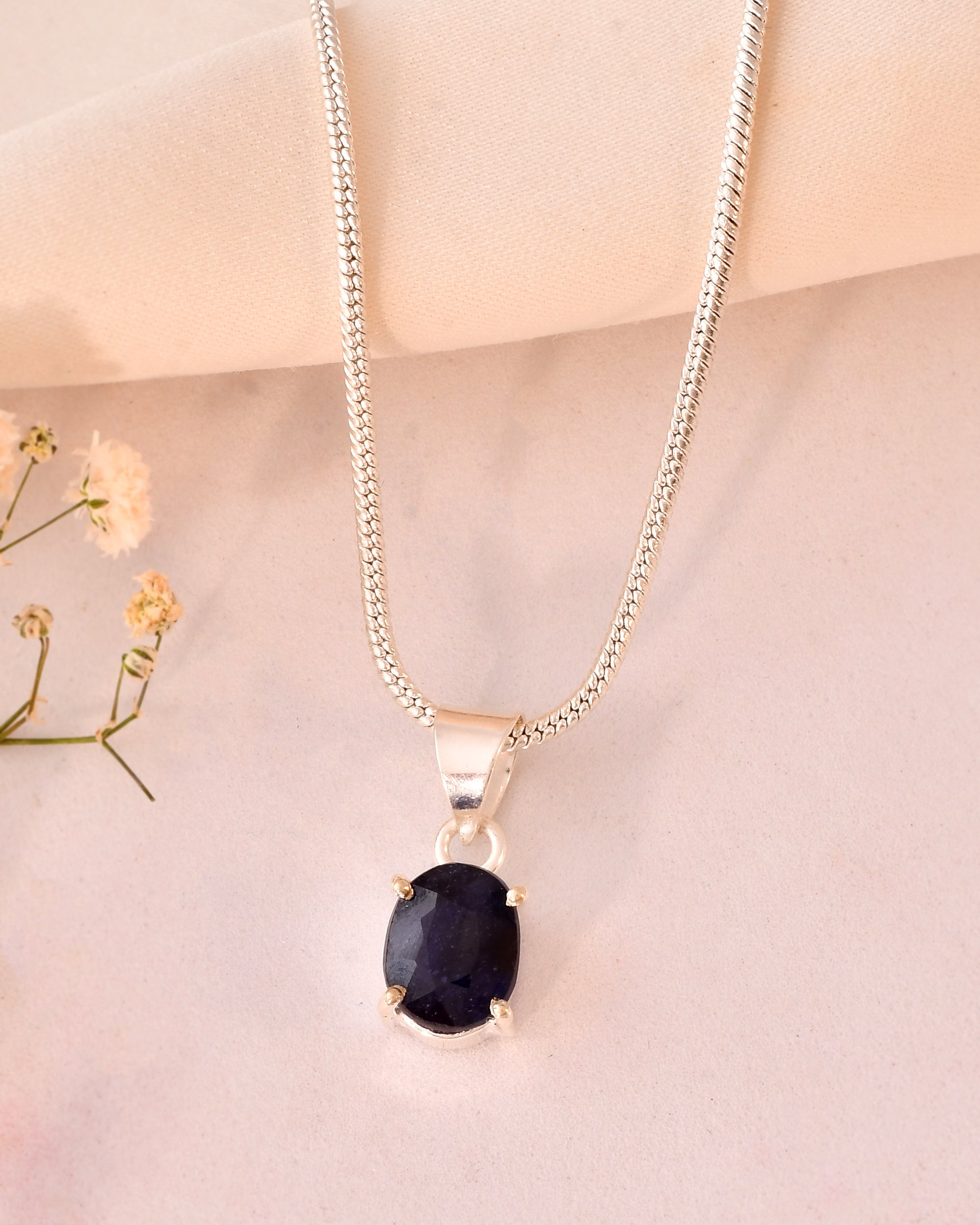 NATURAL BLUE  SAPPHIRE  ( NEELAM) PENDANT