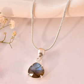 Natural Faceted Labradorite Pendant
