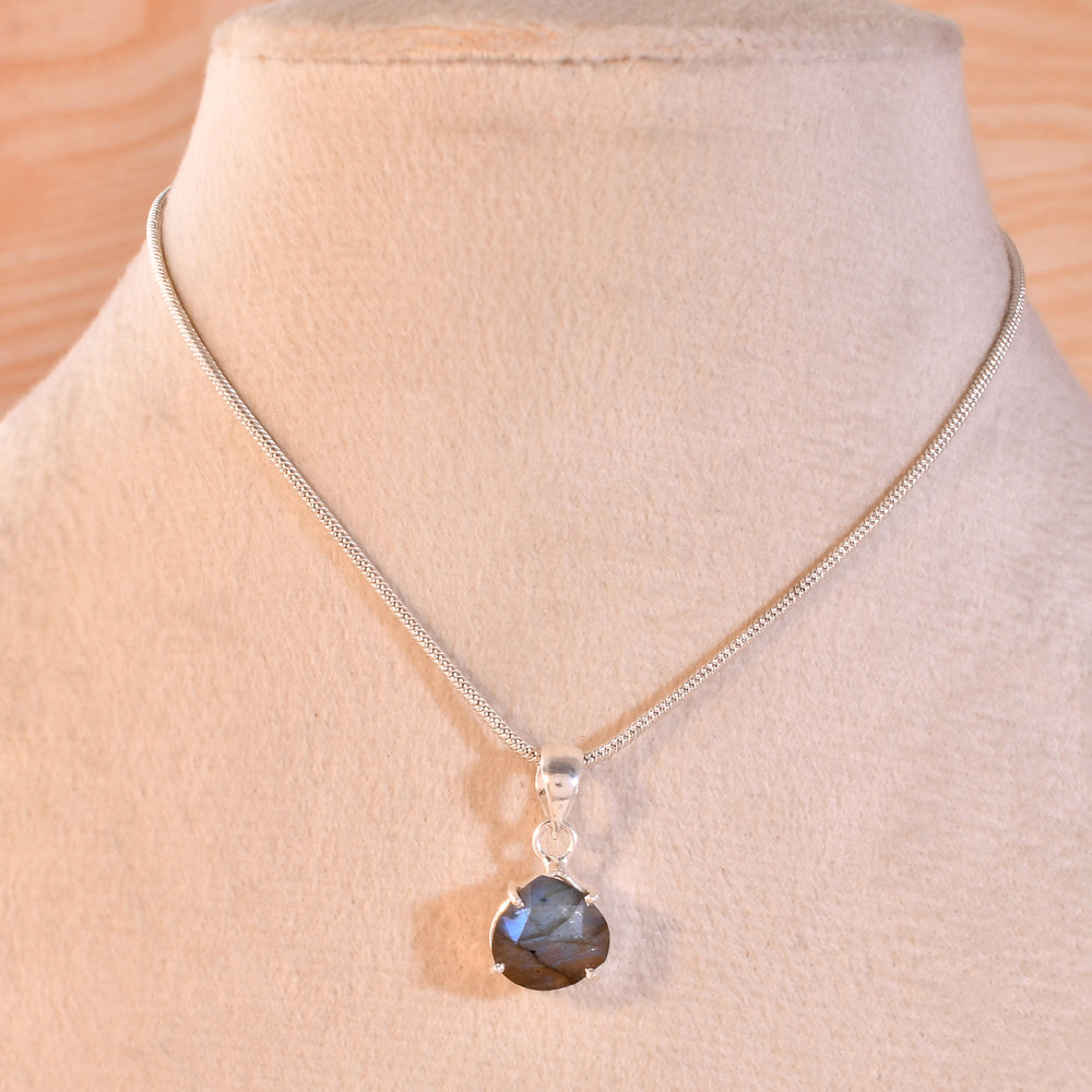 Natural Faceted Labradorite Pendant