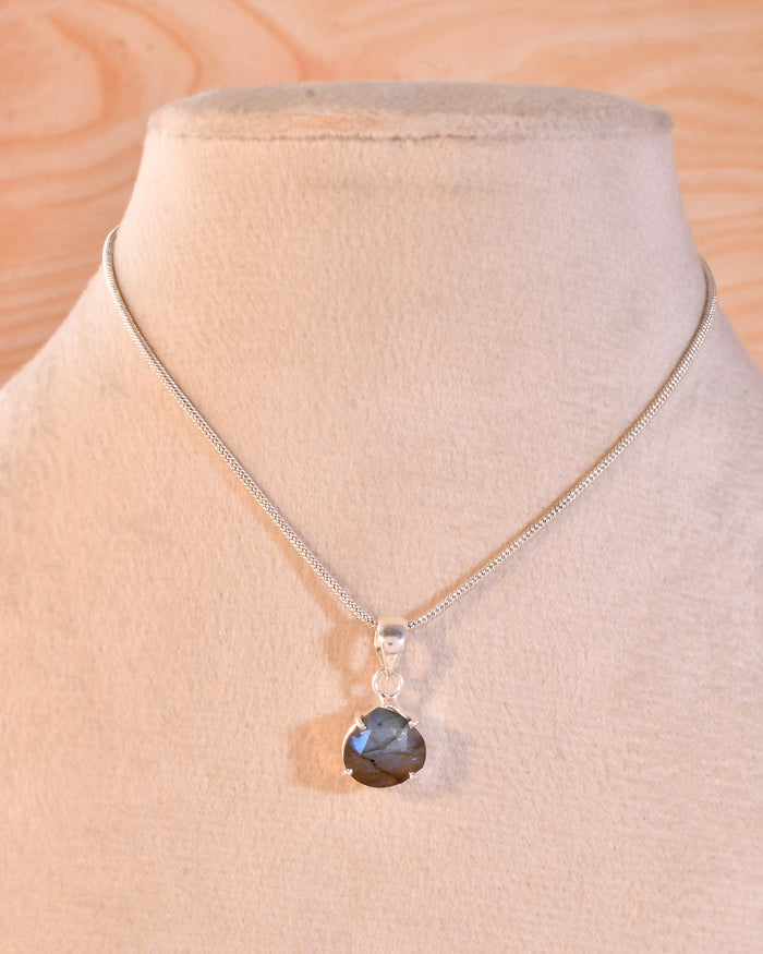 Natural Faceted Labradorite Pendant