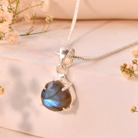 Natural Faceted Labradorite Pendant