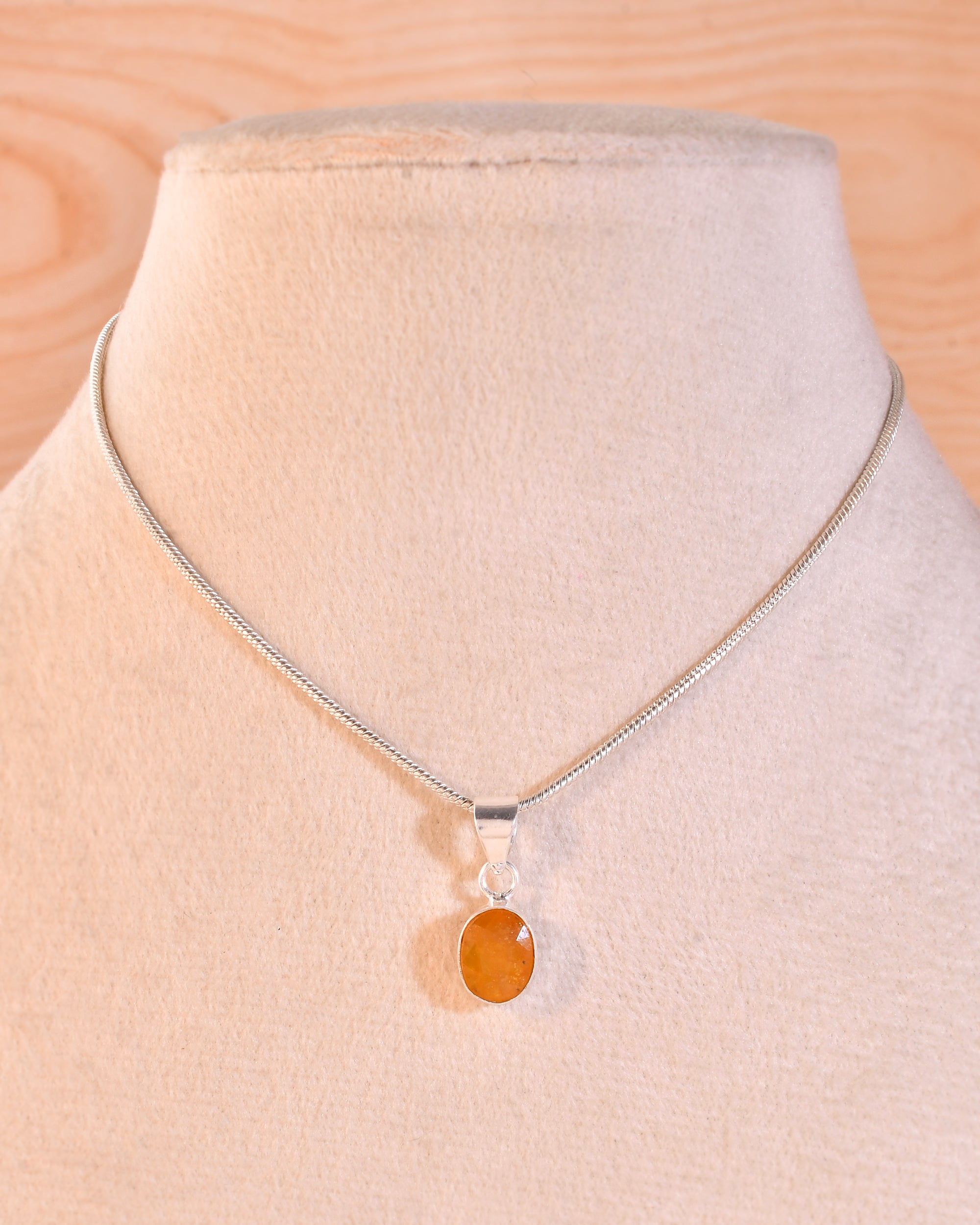 Natural Faceted Carnelian Pendant