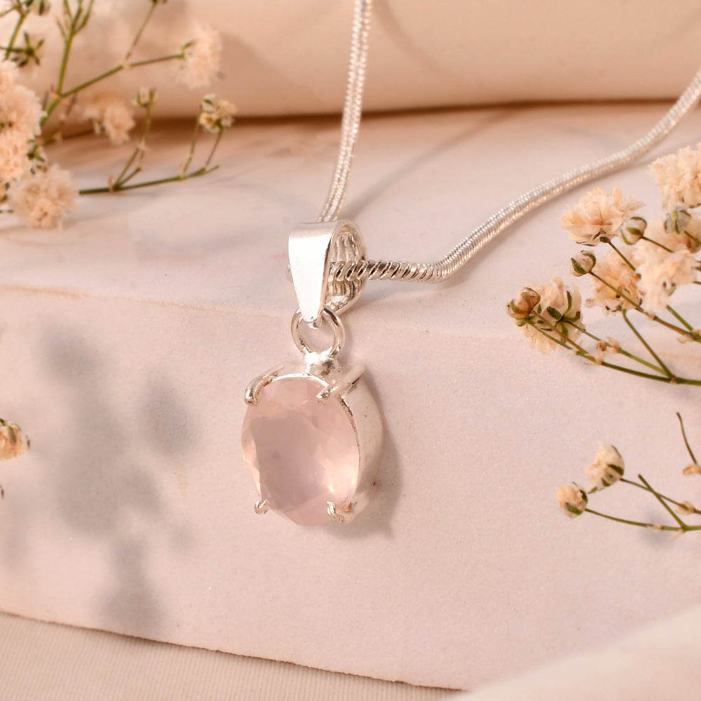 NATURAL ROSE FACETED  PENDANT