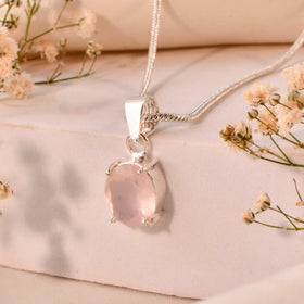 NATURAL ROSE FACETED  PENDANT