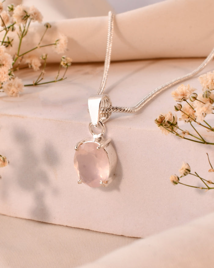 NATURAL ROSE FACETED  PENDANT
