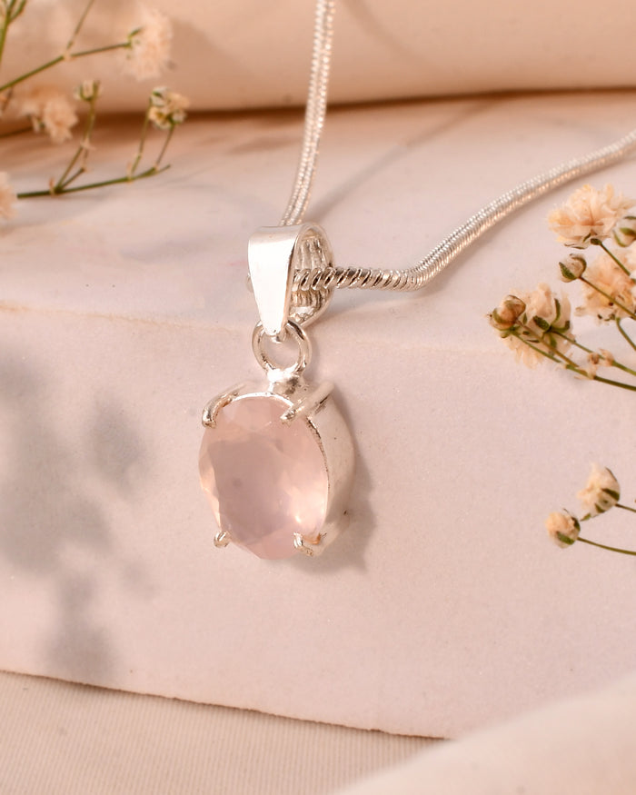 NATURAL ROSE FACETED  PENDANT