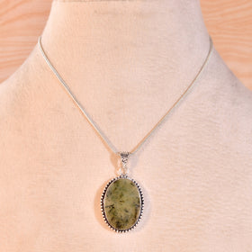 NATURAL PREHNITE  PENDANT