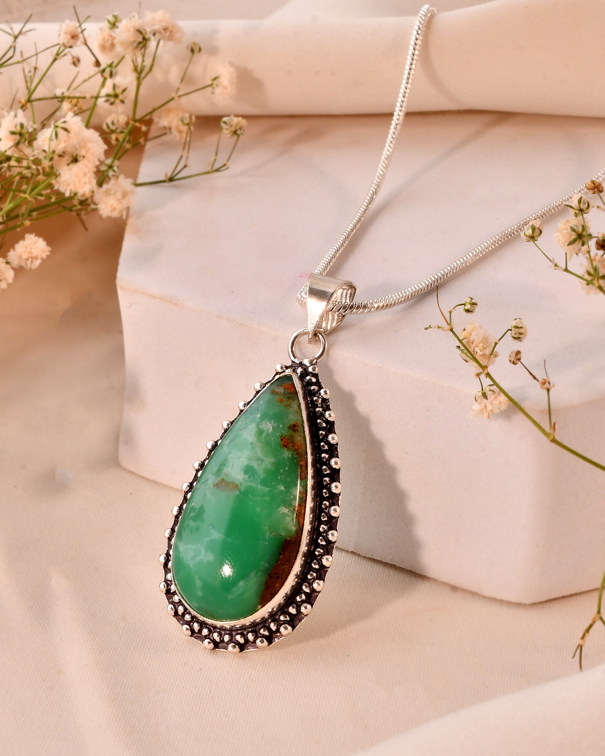 Natural Chrysoprase Pendant