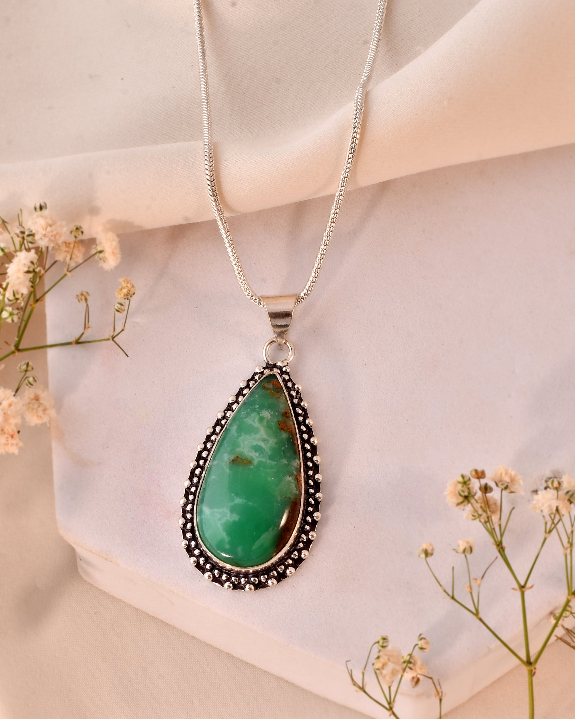 Natural Chrysoprase Pendant