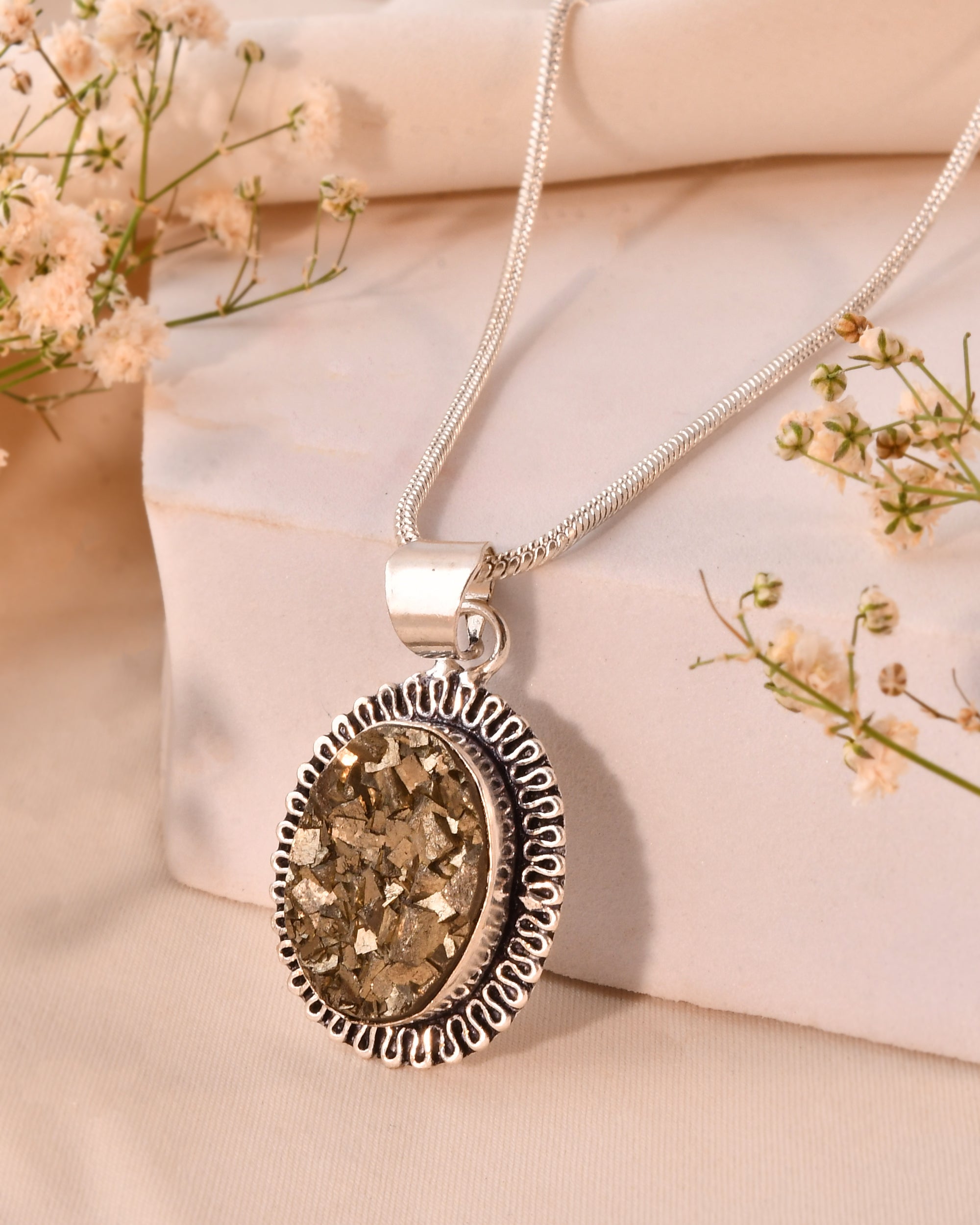 Natural  Pyrite Pendant