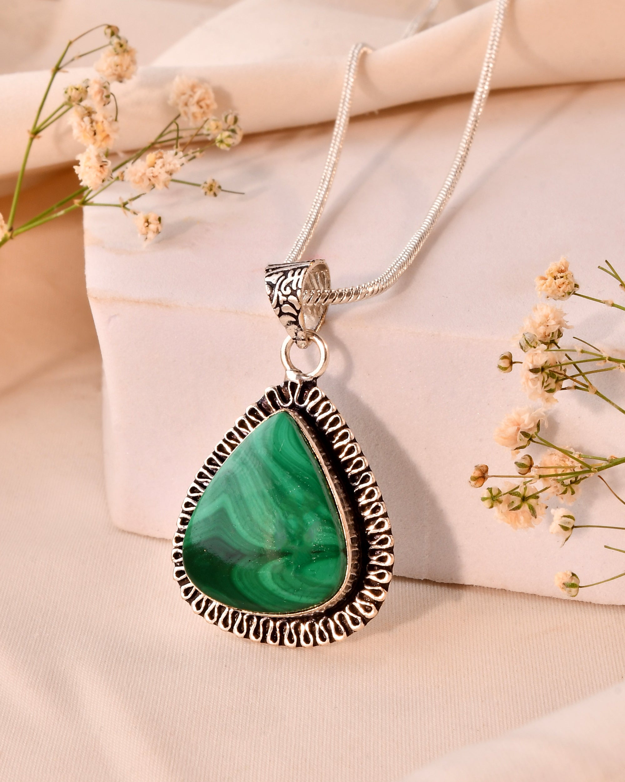 NATURAL MALACHITE PENDANT