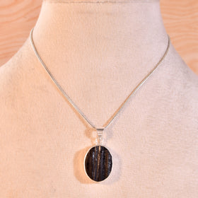 Natural Black Tourmaline Pendant Oval Shape