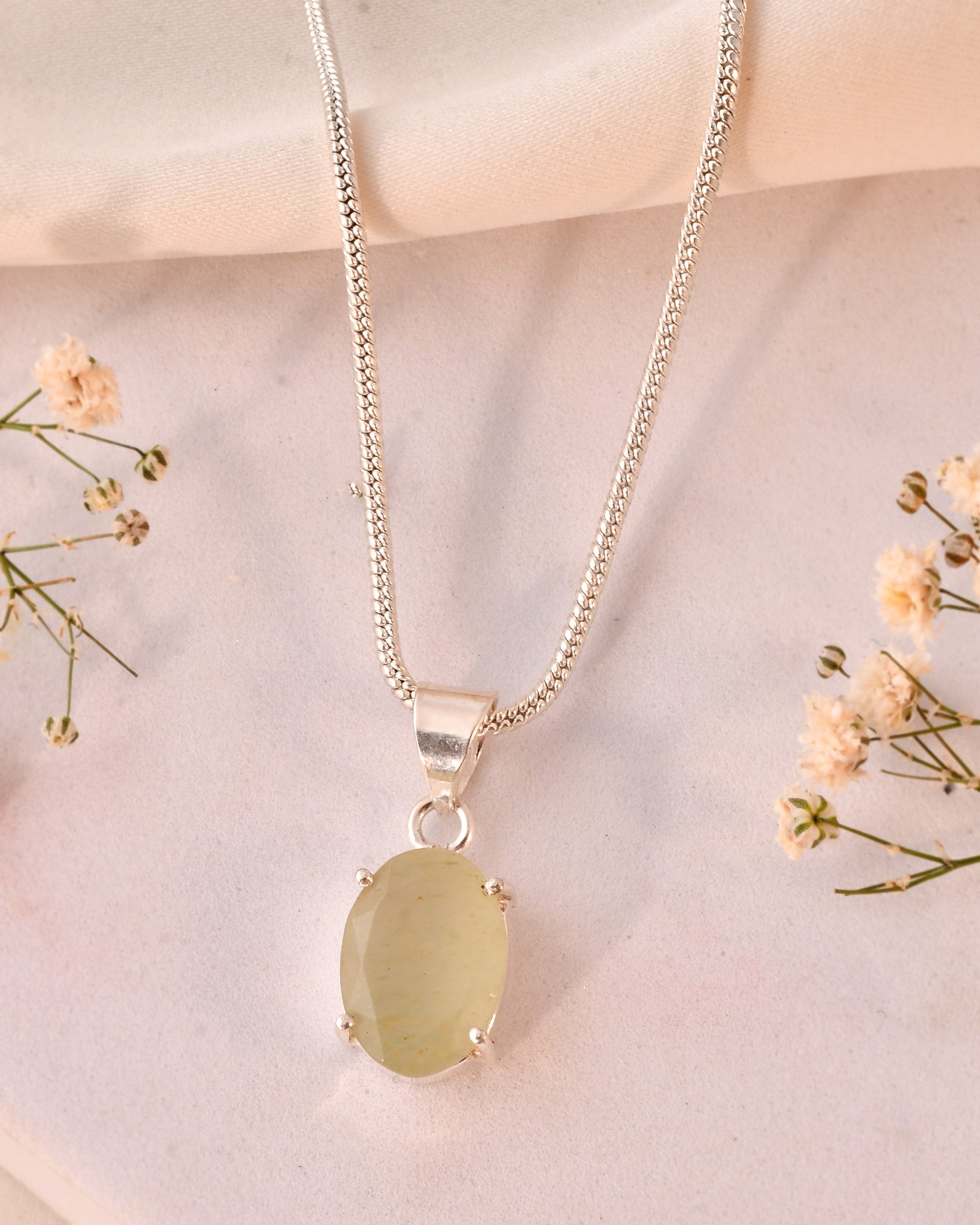 NATURAL GREEN AVENTURINE FACETED  PENDANT