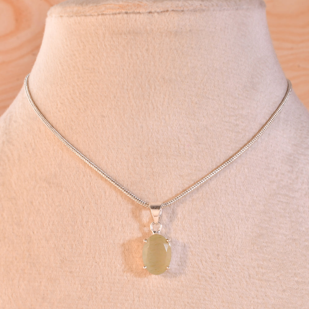 NATURAL GREEN AVENTURINE FACETED  PENDANT