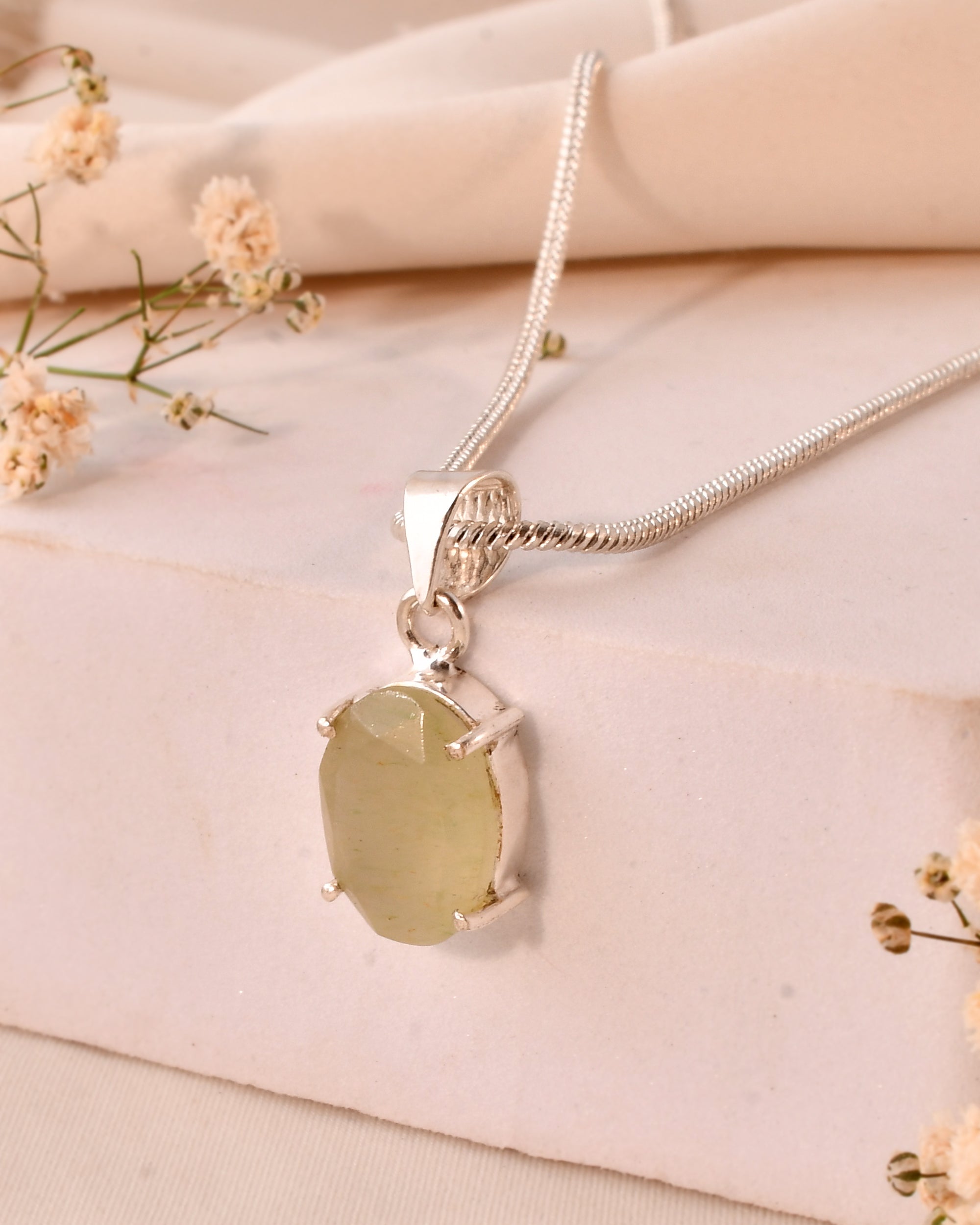 NATURAL GREEN AVENTURINE FACETED  PENDANT