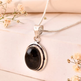 Natural Black Tourmaline Pendant Oval Shape