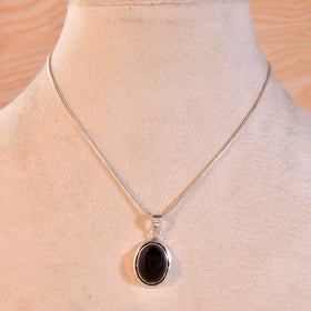 Natural Black Tourmaline Pendant Oval Shape
