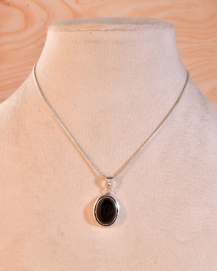 Natural Black Tourmaline Pendant Oval Shape
