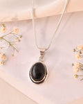 Natural Black Tourmaline Pendant Oval Shape