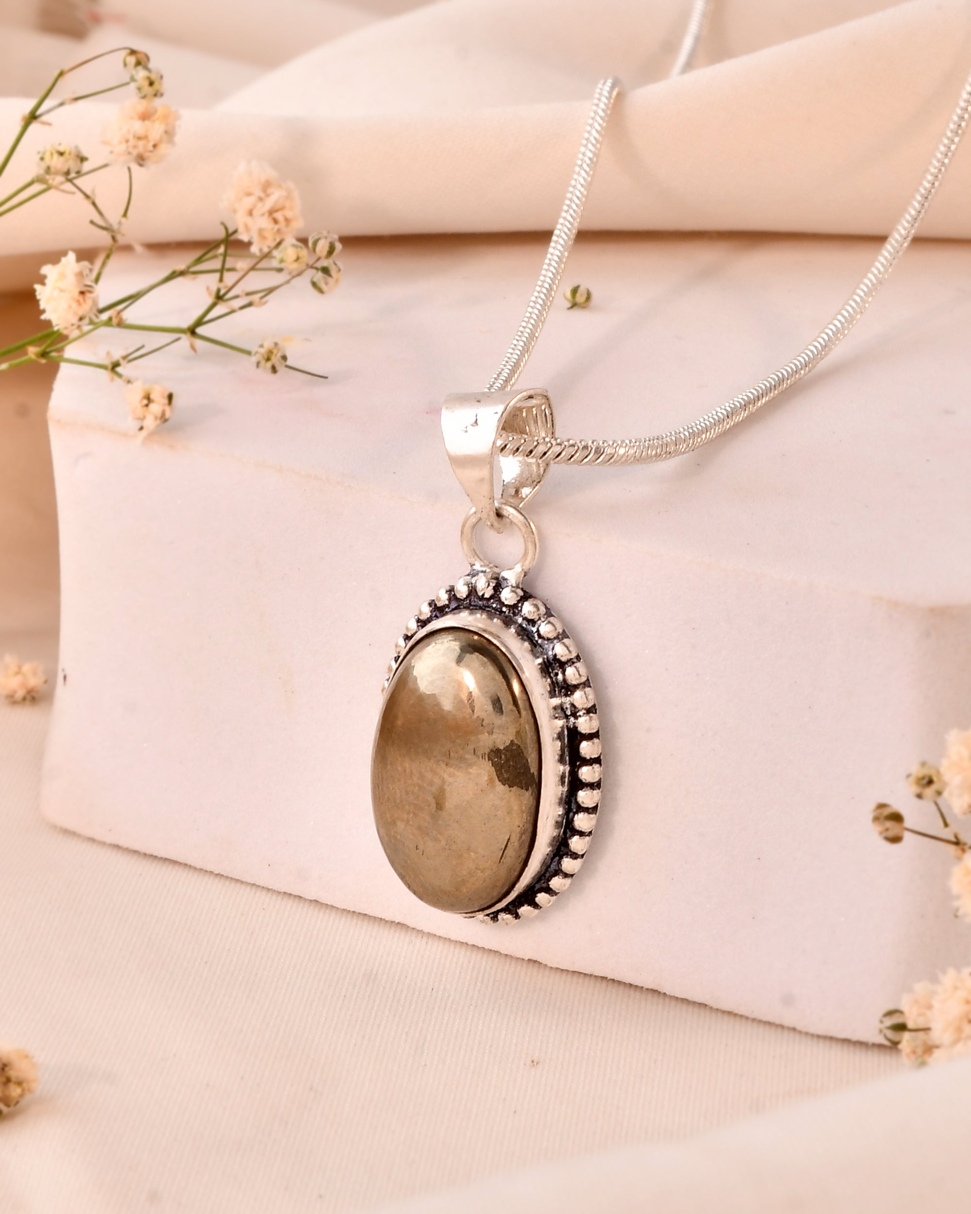 NATURAL POLISHED PYRITE PENDANT